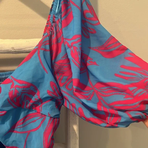 Pre-Loved Flying Tomato | Blue and Pink Maxi Dress Size L - Picture 8 of 10